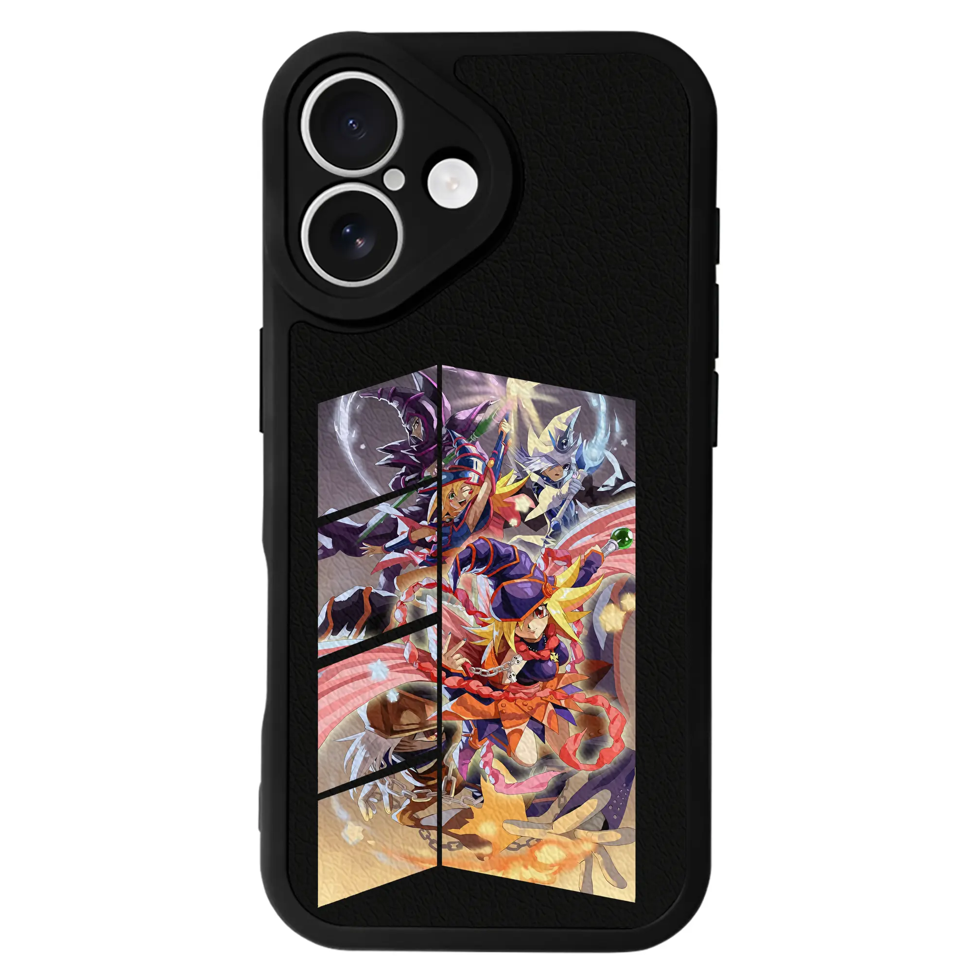 遊☆戯☆王 グッズ,黒魔導少女 - IPhone 16シリーズ対応 ・ シリコンスマホケース ・ レザー調 ・ 高精度フィット ・ 耐衝撃 ・ ワイヤレス充電対応 ・ 精密カット